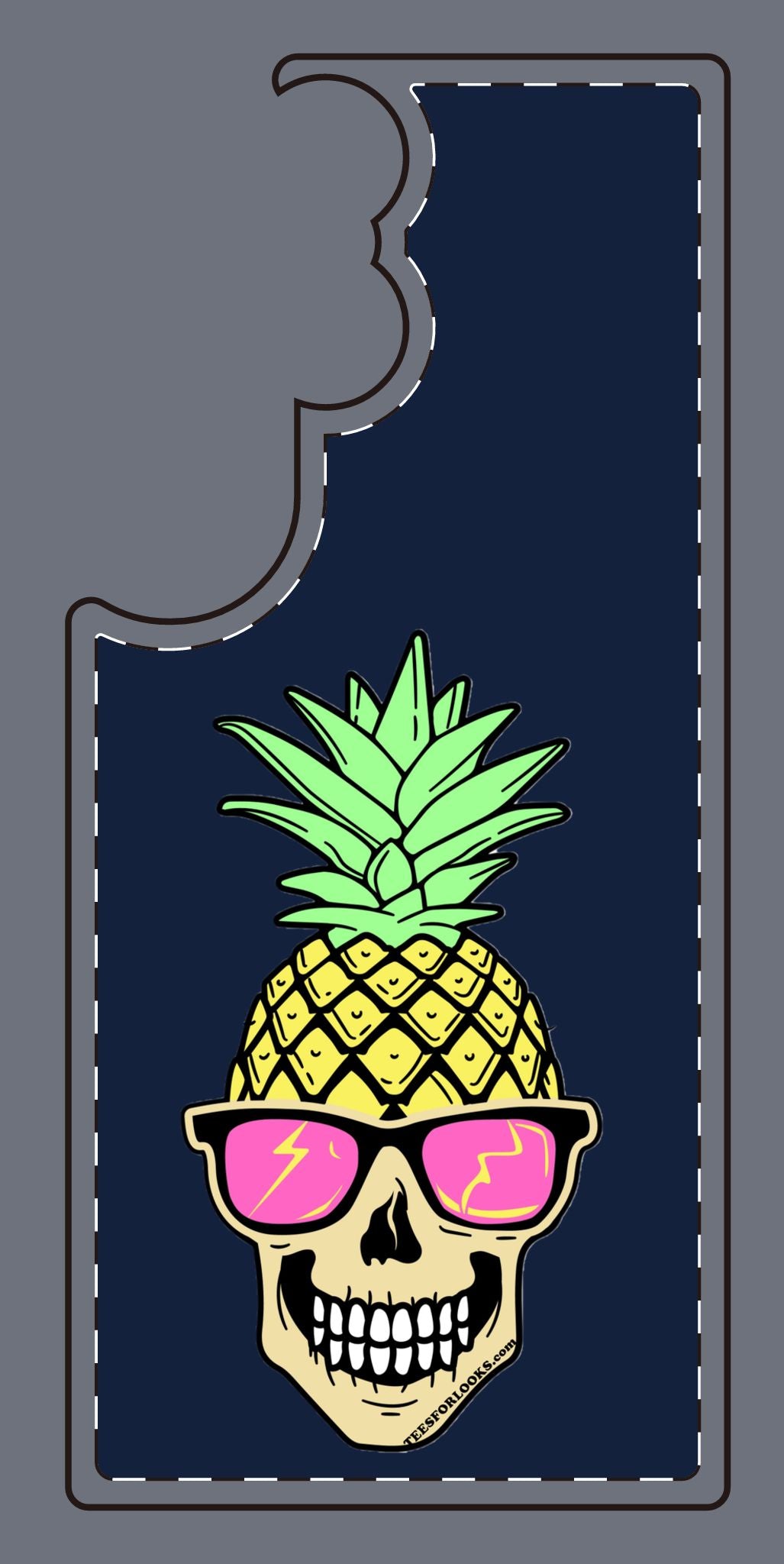 Cool Pineapple Skull Silicone Phone Case - Funky Summer Vibe