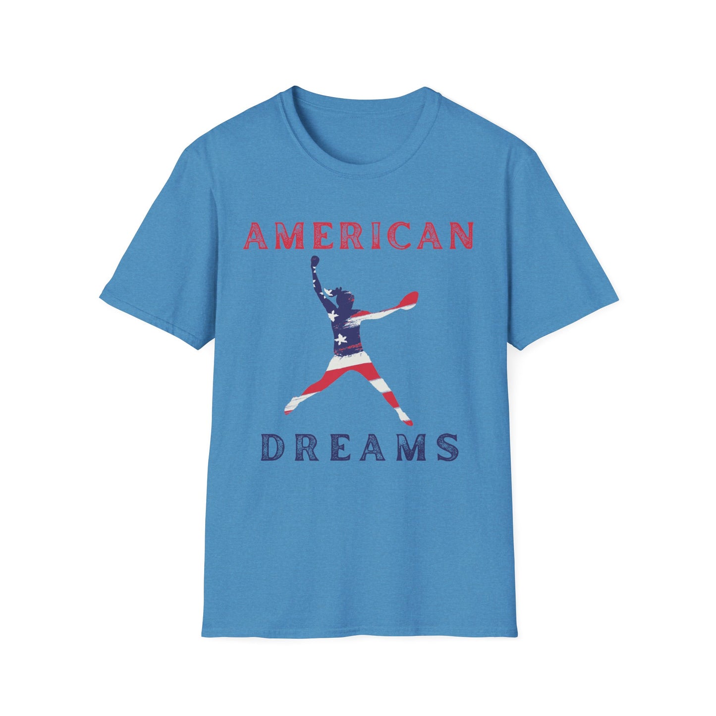 American Dreams Unisex Softstyle T-Shirt, Patriotic Apparel, Summer BBQ, Independence Day, Birthday Gift, Casual Wear