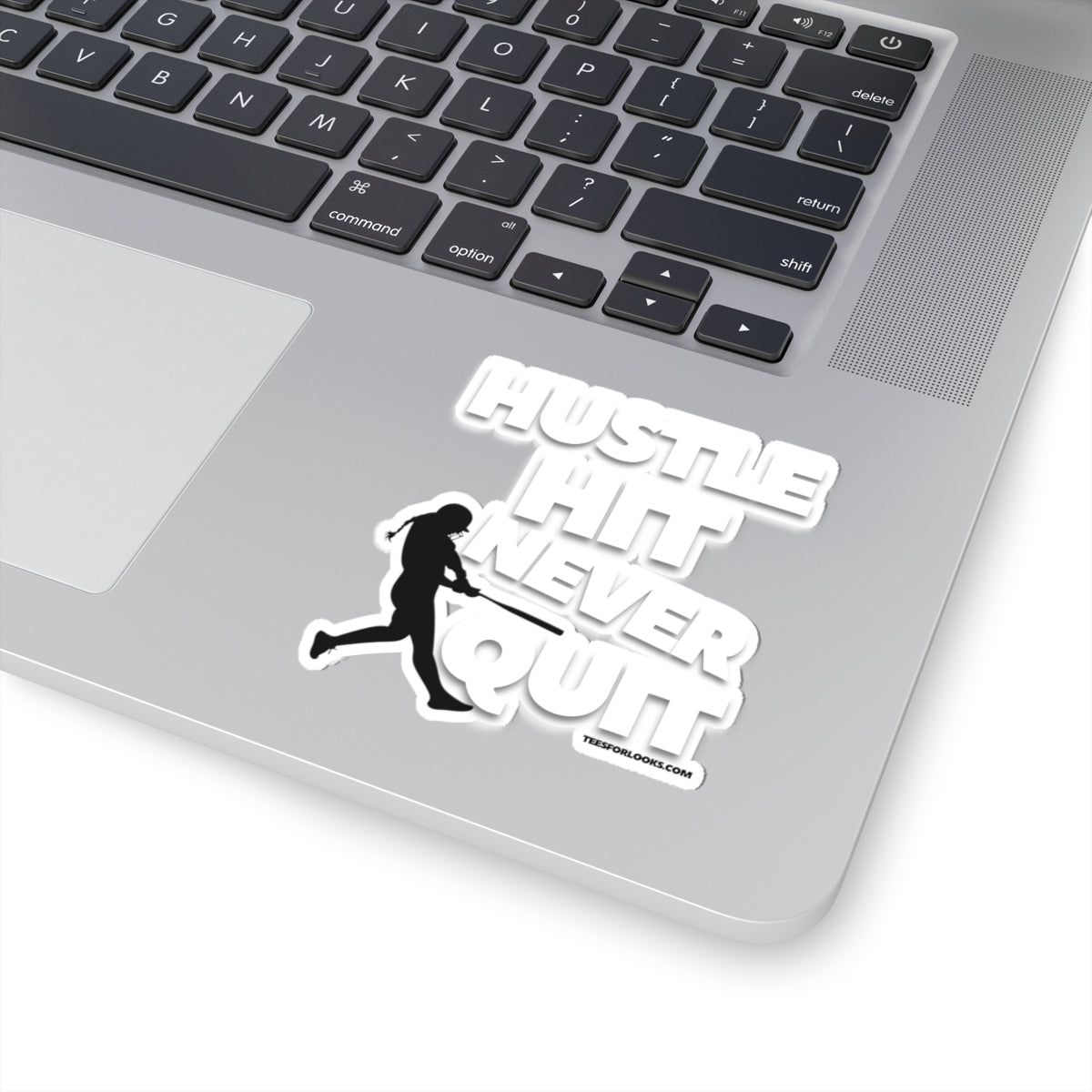 Inspirational Baseball Stickers - "Hustle Hit Never Quit"