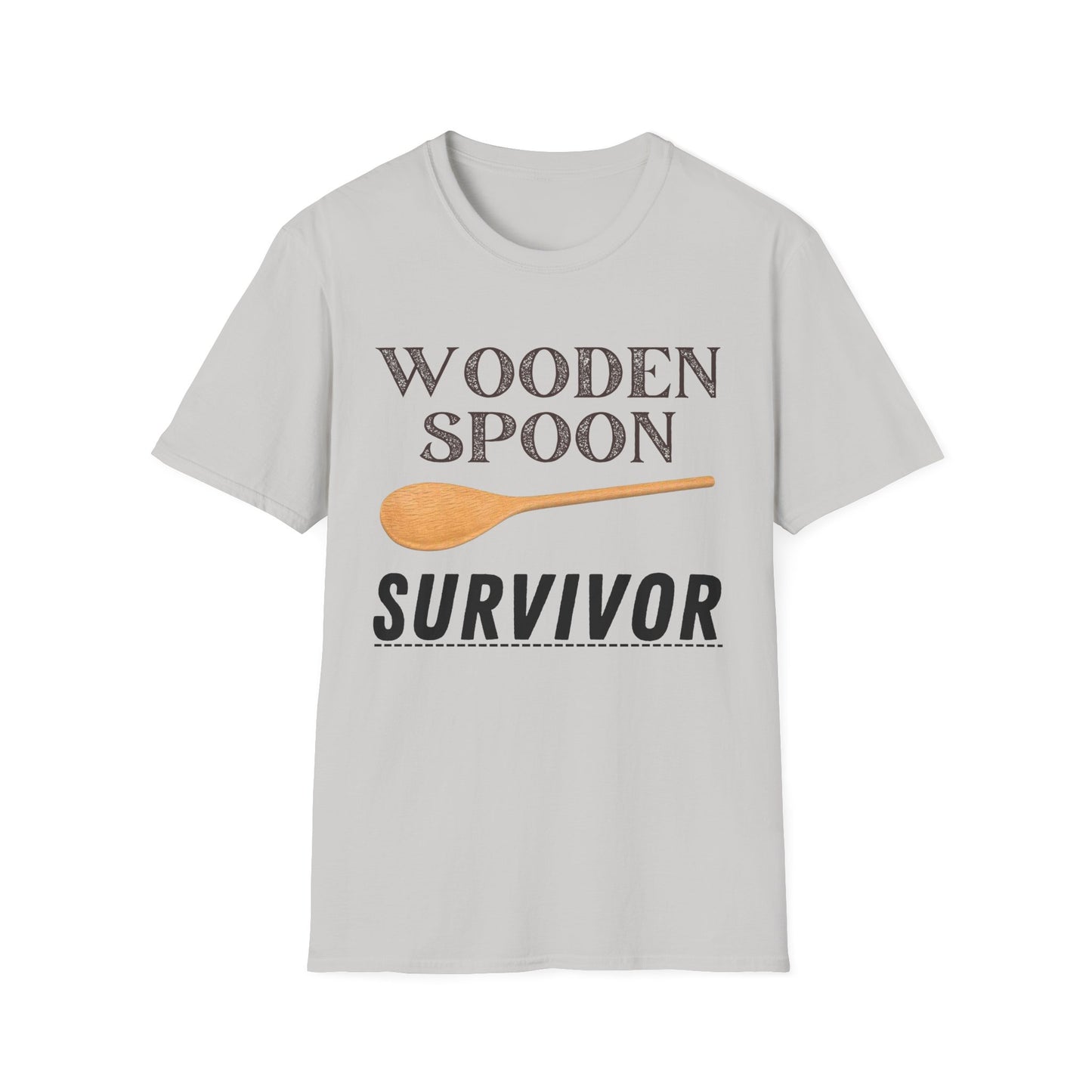 Wooden Spoon Survivor Unisex Softstyle T-Shirt - Fun Cooking Gift for Foodies