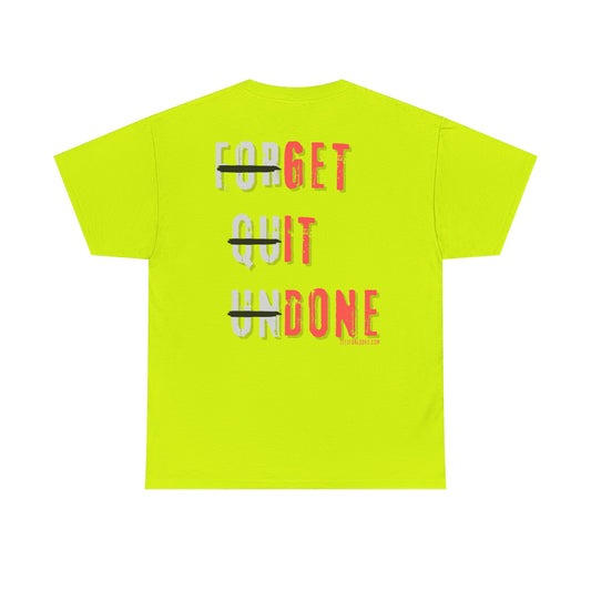 Blue Coller Motivational Unisex Tee - "Forget Quit Undo" Graphic Shirt for Positive Vibes, Gift for Friends, Casual Wear, Inspiration