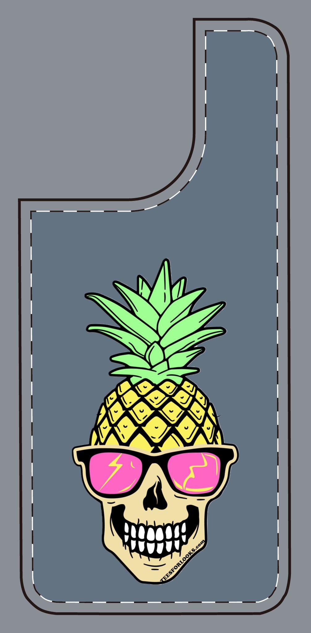 Cool Pineapple Skull Silicone Phone Case - Funky Summer Vibe