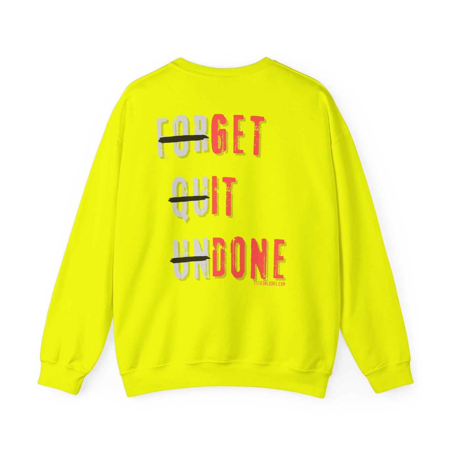 Blue Collar Unisex Heavy Blend™ Crewneck Sweatshirt - "Forget It, Quit Undone" Statement Sweatshirt for Daily Motivation