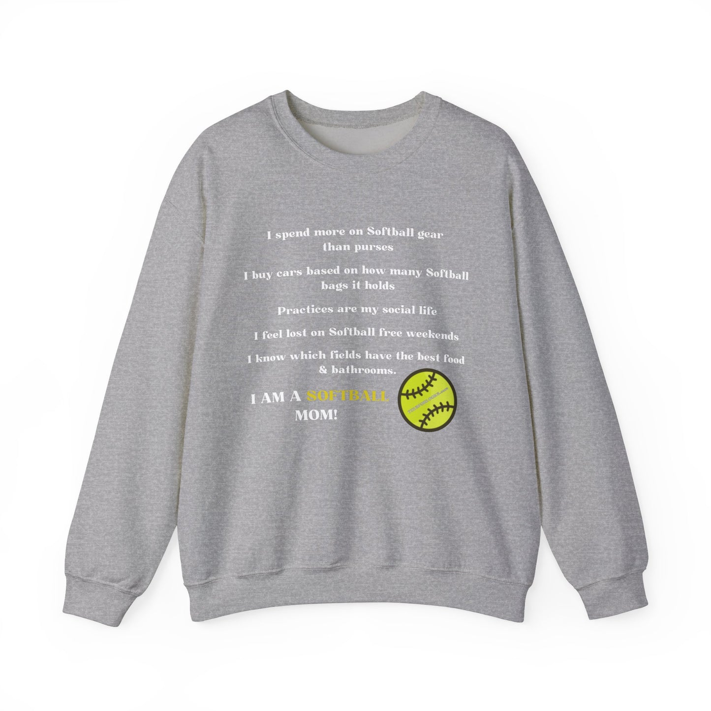 Softball Mom Crewneck Sweatshirt – Perfect for Softball Season and Weekends