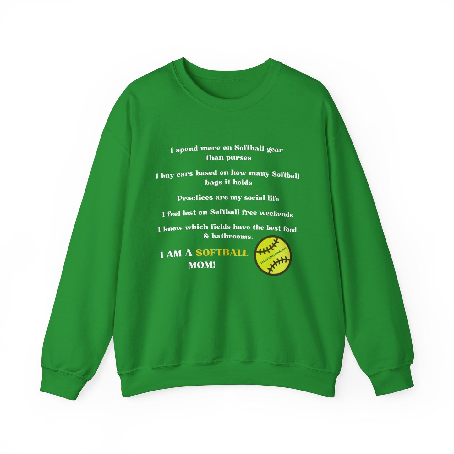 Softball Mom Crewneck Sweatshirt – Perfect for Softball Season and Weekends