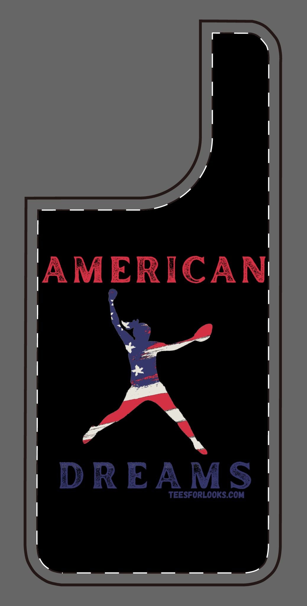 American Dreams Silicone Phone Case - Patriotic Design for Sports Lovers