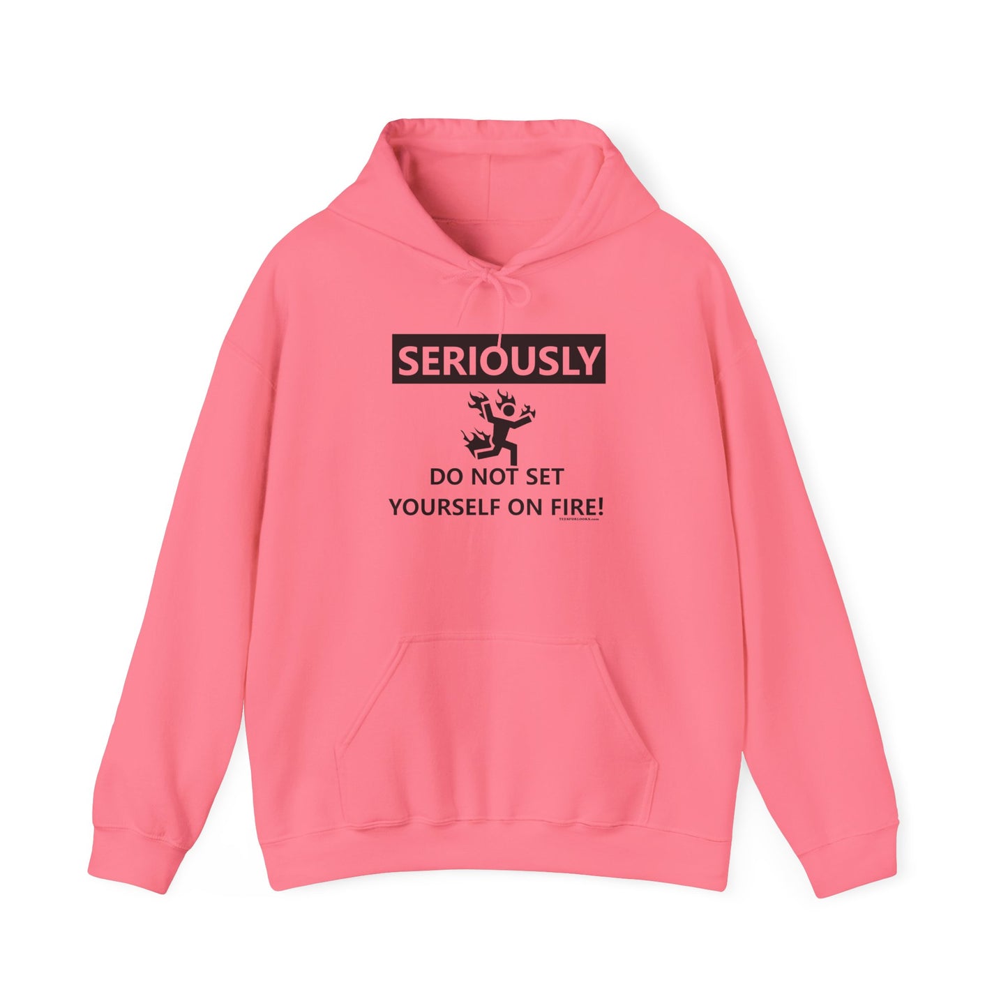 Funny Warning Hoodie - 'Seriously, Do Not Set Yourself on Fire!' Unisex Sweatshirt