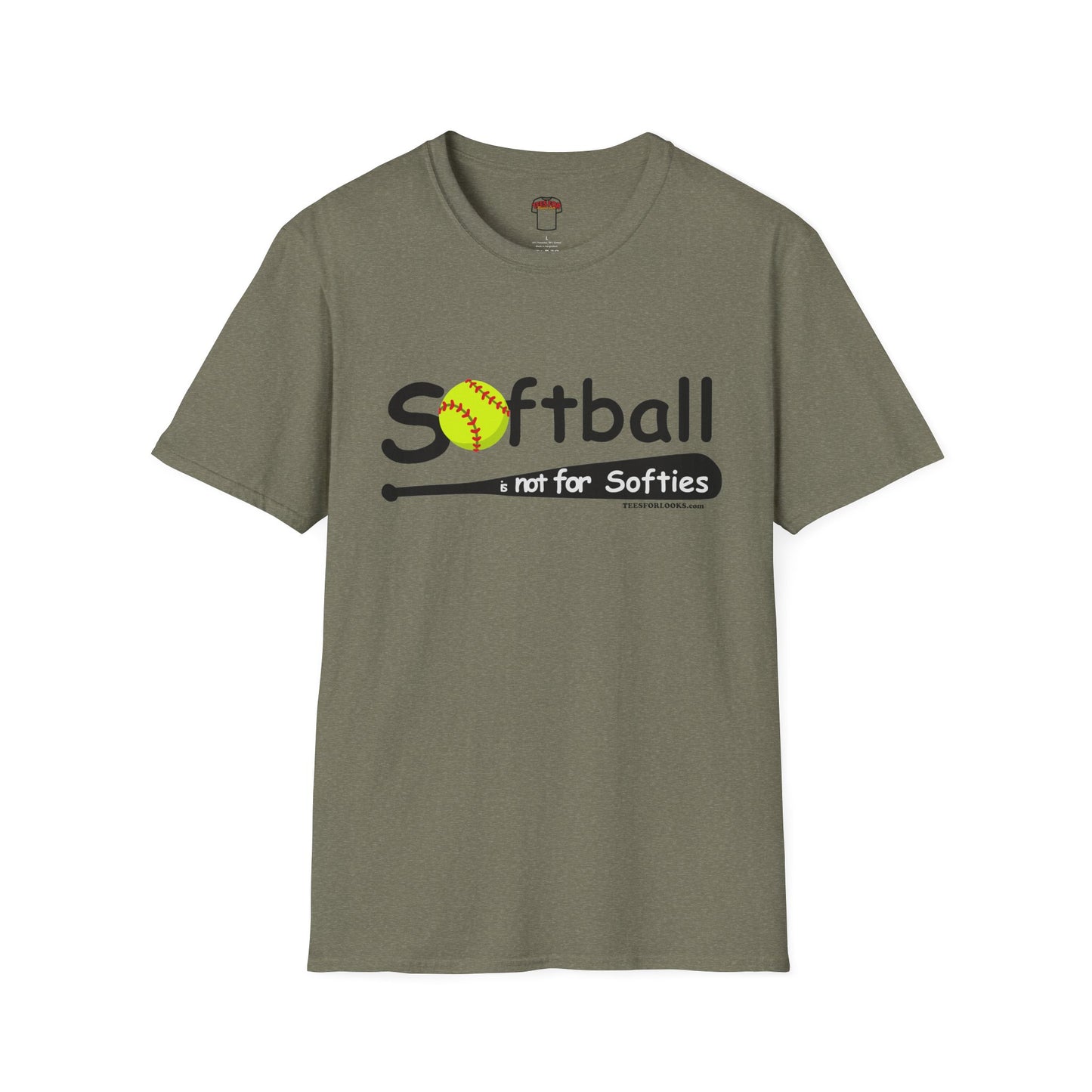 Softball Enthusiast Unisex Softstyle T-Shirt - 'Softball is Not for Softies'