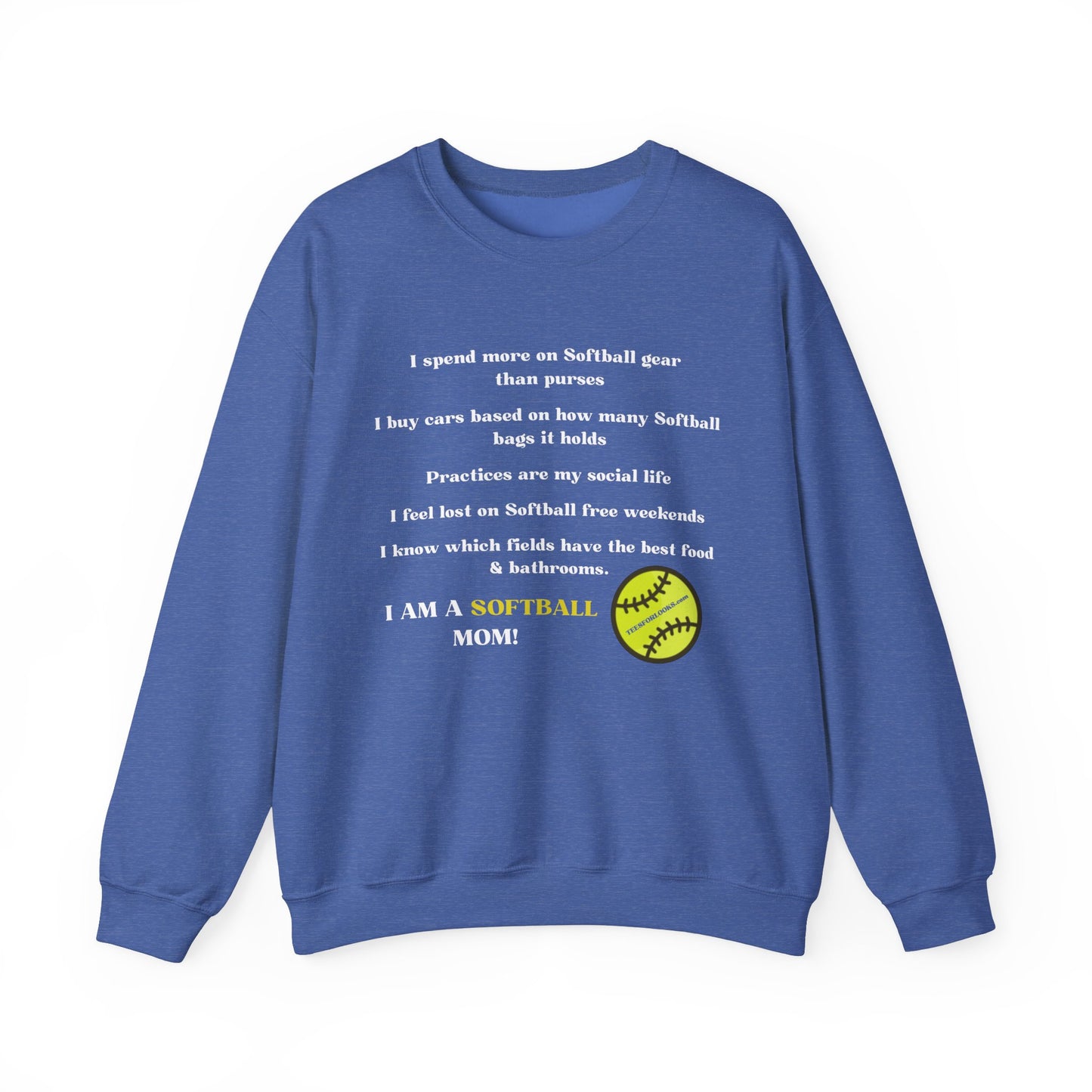 Softball Mom Crewneck Sweatshirt – Perfect for Softball Season and Weekends