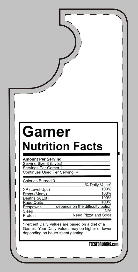 Gamer Nutrition Facts Silicone Phone Case - Fun Gift for Gamers