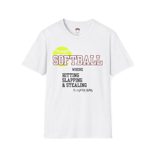 Softball Hitting & Stealing Unisex T-Shirt