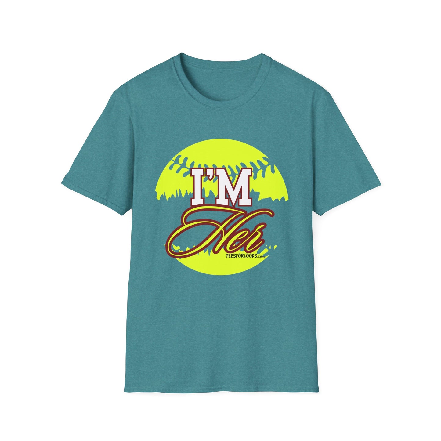 I'm Her Unisex Softstyle T-Shirt | Sporty and Fun Graphic Tee for Softball Lovers