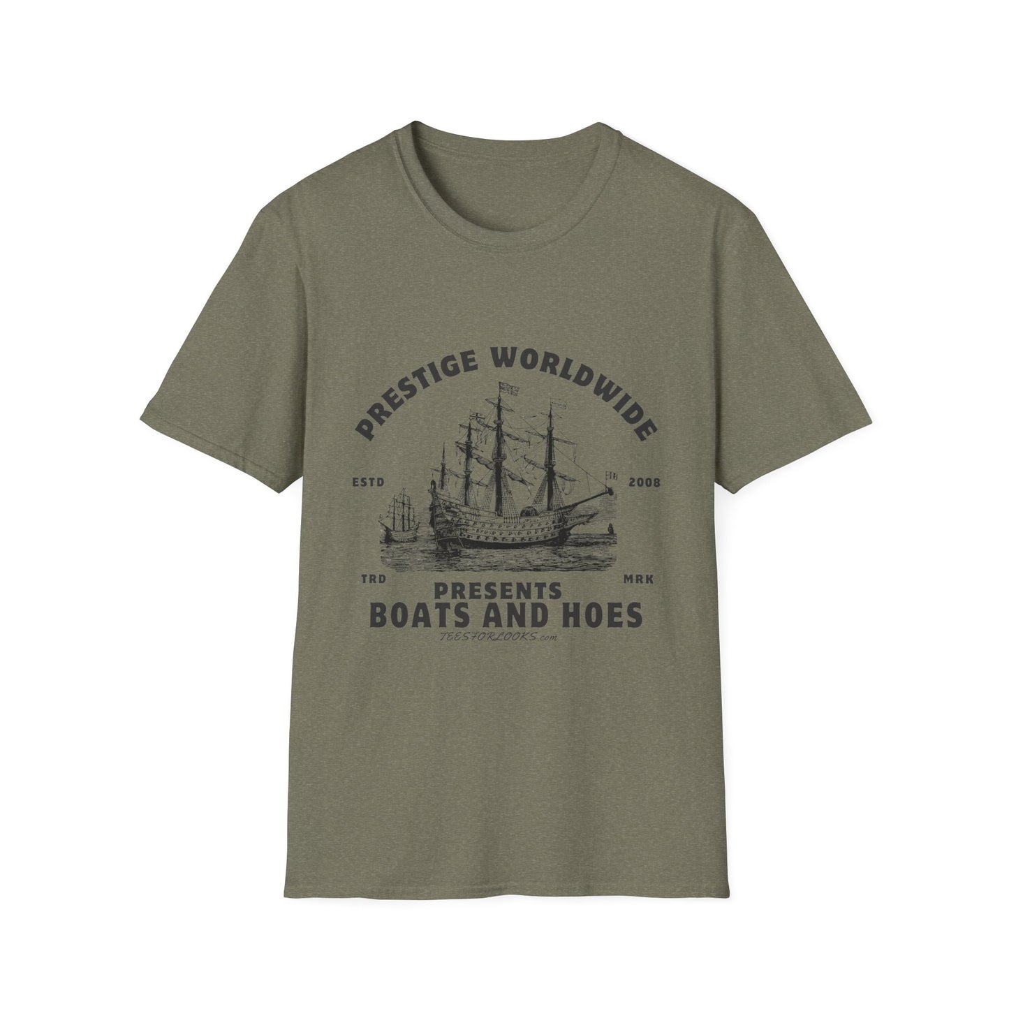 Prestige Worldwide T-Shirt - Boats and Hoes Graphic Tee for Fun Lovers