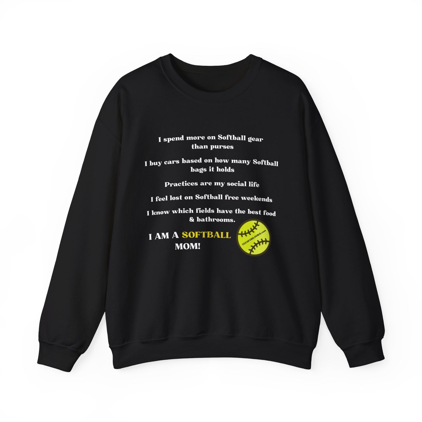 Softball Mom Crewneck Sweatshirt – Perfect for Softball Season and Weekends