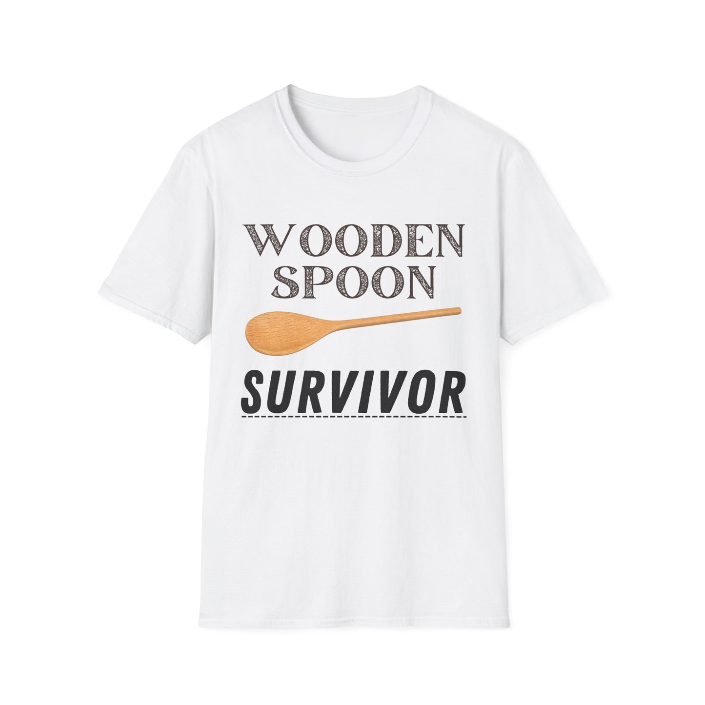 Wooden Spoon Survivor Unisex Softstyle T-Shirt - Fun Cooking Gift for Foodies