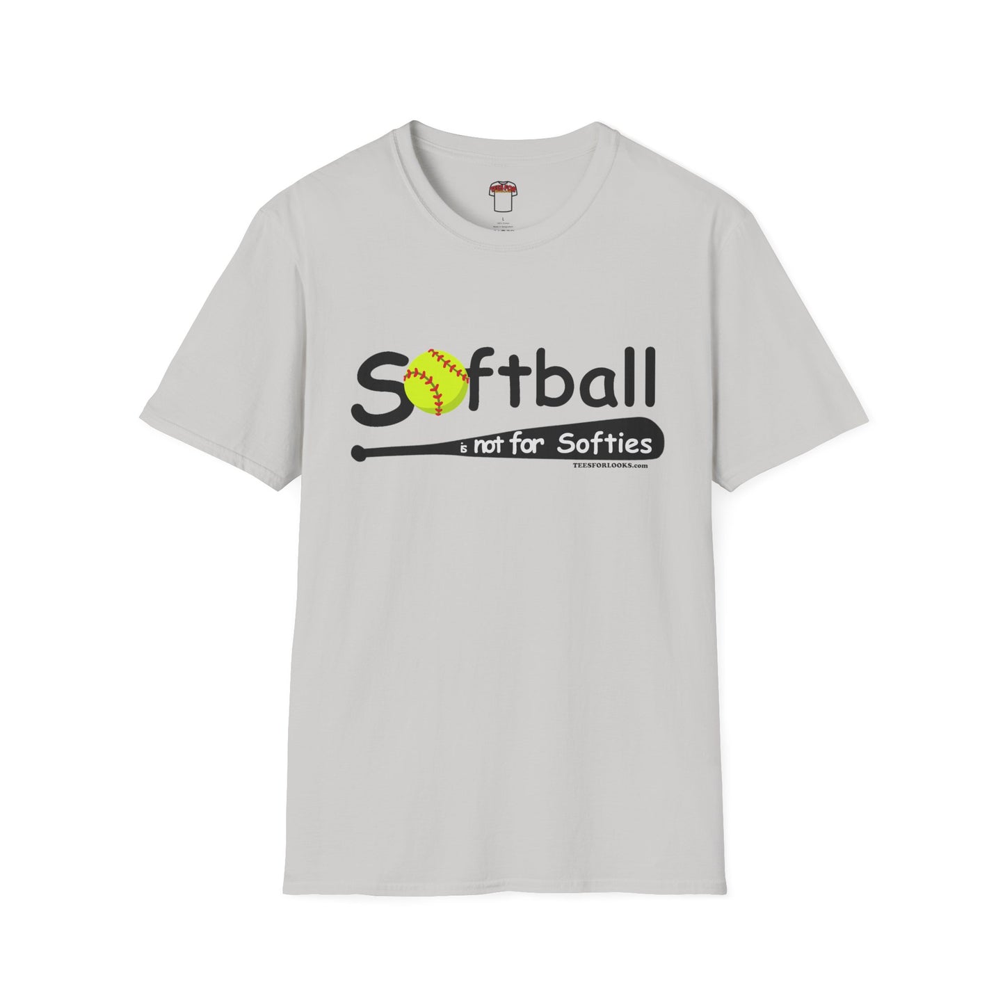 Softball Enthusiast Unisex Softstyle T-Shirt - 'Softball is Not for Softies'