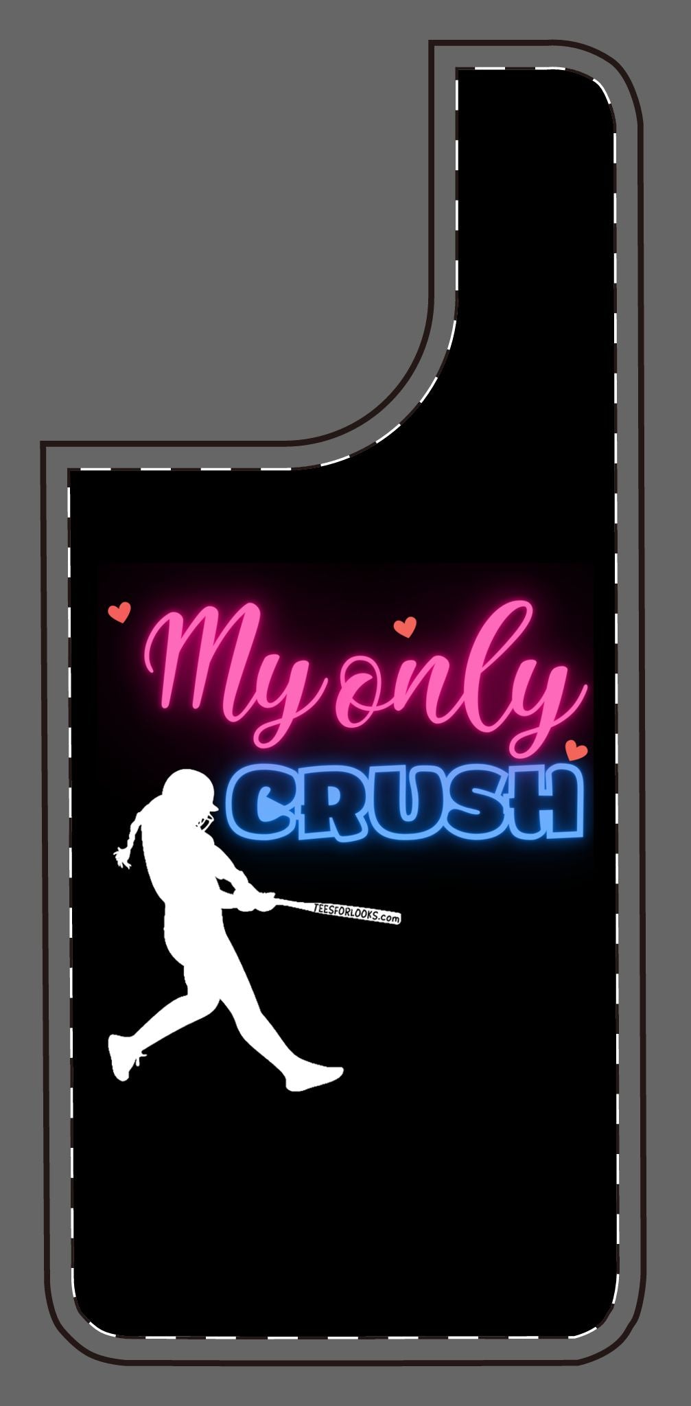 My Only Crush Silicone Phone Case - Cute Softball Design for Sports Lovers