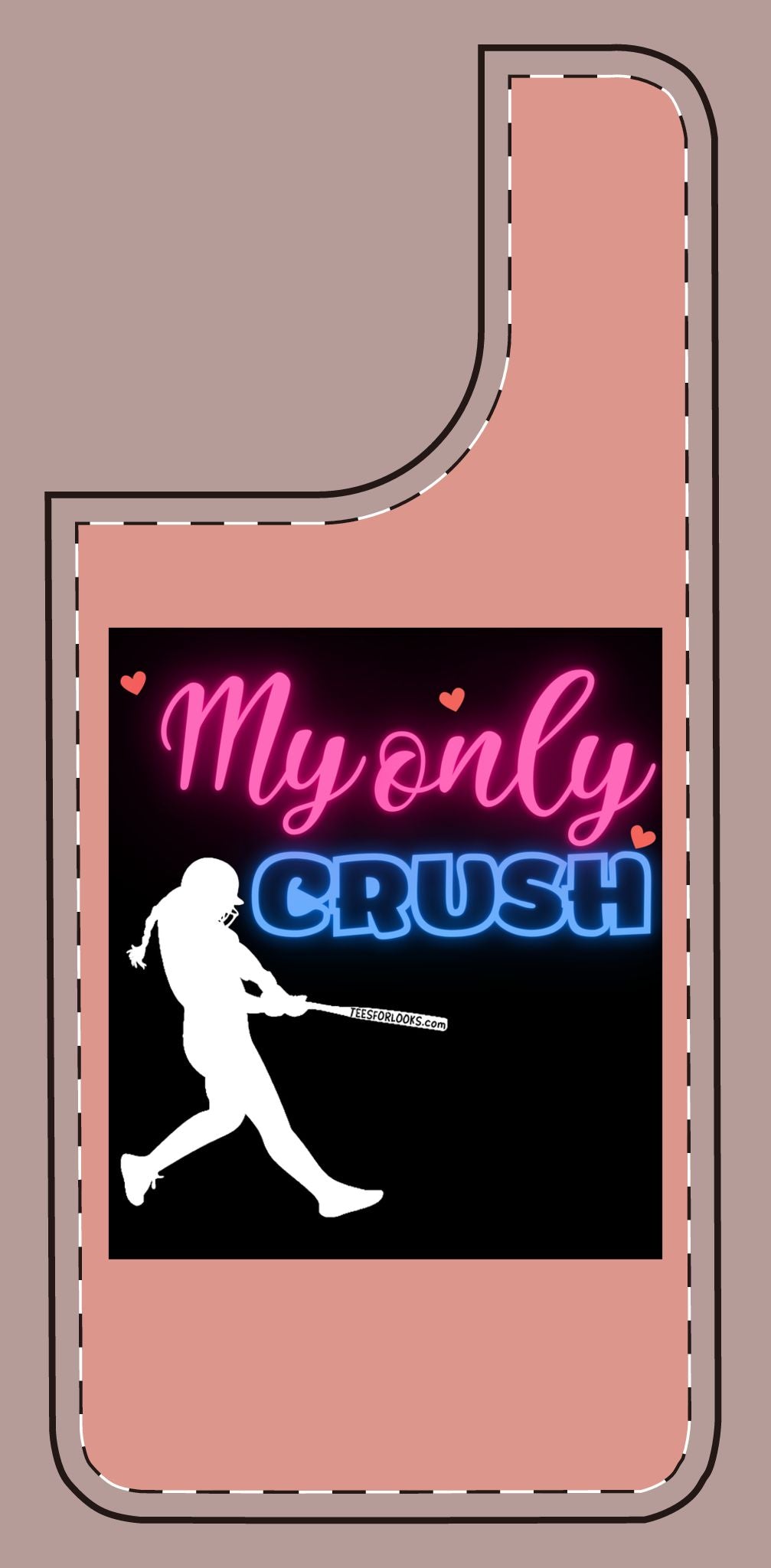 My Only Crush Silicone Phone Case - Cute Softball Design for Sports Lovers