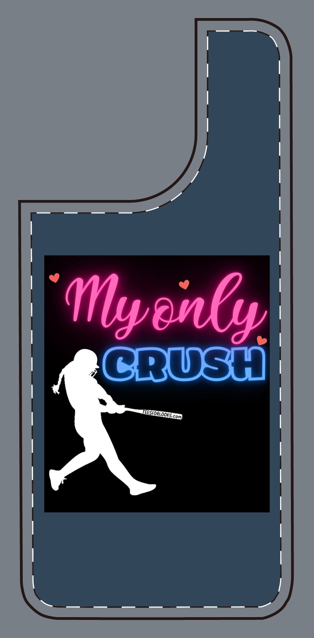 My Only Crush Silicone Phone Case - Cute Softball Design for Sports Lovers